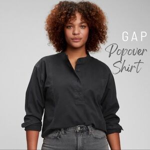 NWT Gap Long Sleeve Popover Band Collar Shirt